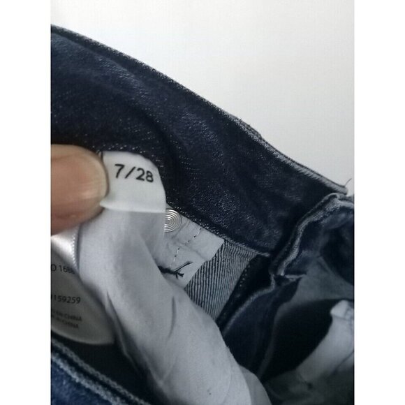 Risen Jeans Women's Size 7/28 Blue Embellished Fray Hem High Rise Rhinestone - Picture 11 of 15